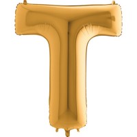 Parti Yıldızı - Harf Balon T Harfi Gold - 100 CM