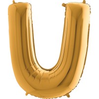 Parti Yıldızı - Harf Balon U Harfi Gold - 100 CM