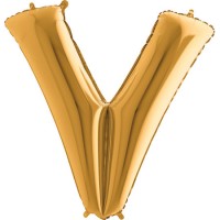 Parti Yıldızı - Harf Balon V Harfi Gold - 100 CM
