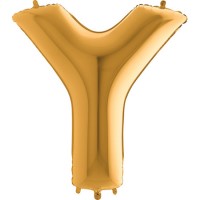 Parti Yıldızı - Harf Balon Y Harfi Gold - 100 CM