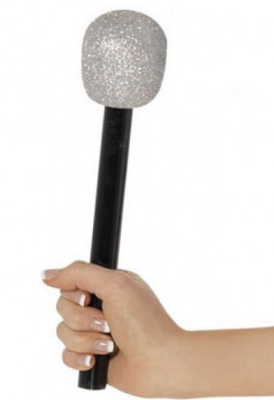 Hollywood Partisi Işıltılı Mikrofon Gümüş