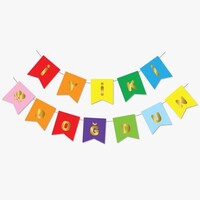 Parti Yıldızı - İyiki Doğdun Banner Renkli Üzeri Gold