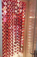 Kapı Perdesi Kalp Şekilli Kırmızı Renk - Thumbnail