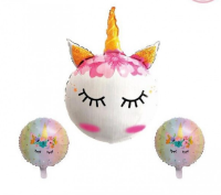 Parti Yıldızı - Kirpikli Unicorn Folyo Balon Seti