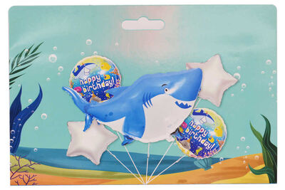 Köpek Balığı Folyo Balon Seti 5li