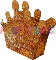Kral / Kraliçe Taç Şekilli Pinyata Gold - Thumbnail