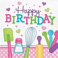 Parti Yıldızı - Küçük Şefler Happy Birthday Peçete 16 Adet
