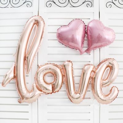 Love El Yazısı Folyo Balon - Rose Gold Renk