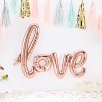 Love El Yazısı Folyo Balon - Rose Gold Renk - Thumbnail
