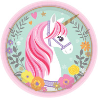 AMSCAN - Magical Unicorn Küçük Tabak 8 Adet