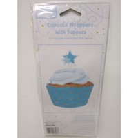 Parti Yıldızı - Mavi Cup Cake Kılıfı 8 Adet