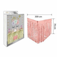 Parti Yıldızı - Metalize Püskül Rose Gold Rengi Masa Eteği