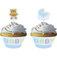Parti Yıldızı - Minik Ayıcık Mavi 12 li Cupecake Süsü