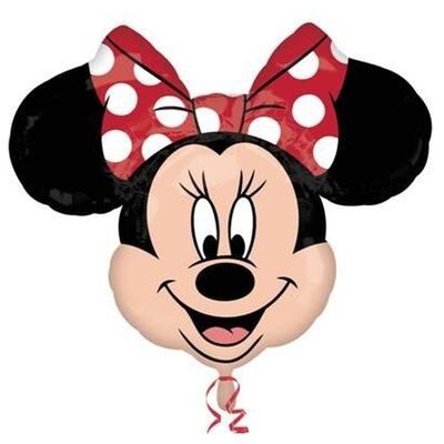 SShape Minnie Mouse Kafa Kırmızı Folyo Balon