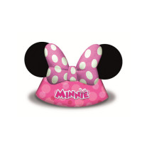 Parti Yıldızı - Minnie Mouse Pembe Şapka 6 Adet
