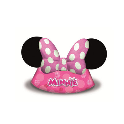 Minnie Mouse Pembe Şapka 6 Adet