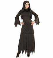 Mortisia Gotik Kadın Kostümü Yetişkin - S Beden - Thumbnail