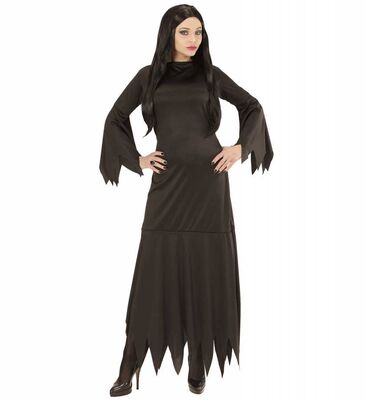 Mortisia Gotik Kadın Kostümü Yetişkin - S Beden