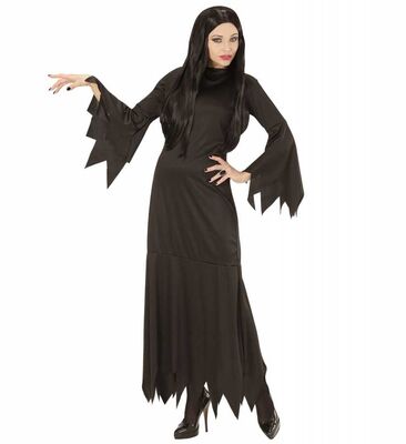 Mortisia Gotik Kadın Kostümü Yetişkin - S Beden