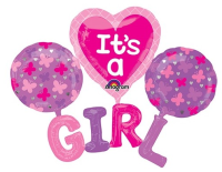 Parti Yıldızı - Mshape Its a Girl Yazılı Folyo Balon 81x81cm