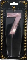 Parti Yıldızı - Mum - 7cm Dalgalı Rose Gold Renk 7 Rakamı