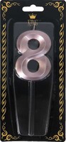 Parti Yıldızı - Mum - 7cm Dalgalı Rose Gold Renk 8 Rakamı