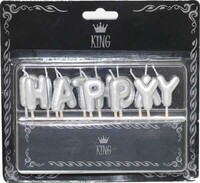 Parti Yıldızı - Mum - Happy Birthday Gümüş Renk