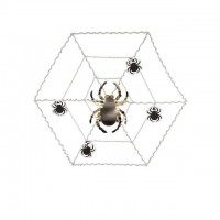 Parti Yıldızı - Örümcek Ağı ve Örümcekler Duvar Dekoru 106 cm