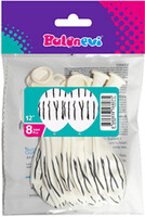 Parti Yıldızı - Paketli Baskılı Balon - Çepeçevre Zebra Baskılı Beyaz 12
