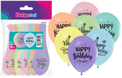 Paketli Baskılı Balon - Happy Bırthday Baskılı 12