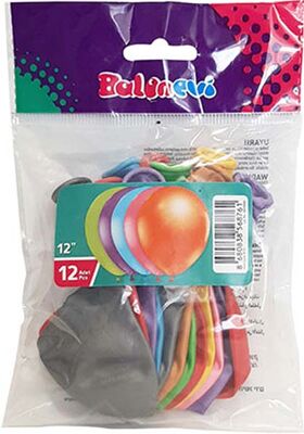 Paketli Latex Balon Metalik - Karışık Balon 12 Adet    