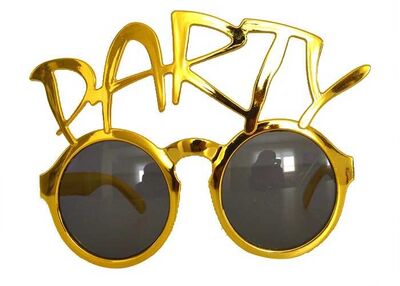 Parti Gözlüğü Party Yazısı Altın Renkte