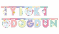 Parti Yıldızı - Pastel Gökkuşağı Temalı İyiki Doğdun Harf Banner