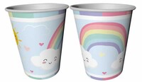 Parti Yıldızı - Pastel Gökkuşağı Temalı Kağıt Bardak 8 Adet