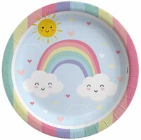 Parti Yıldızı - Pastel Gökkuşağı Temalı Tabak 8 Adet