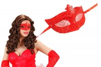 Parti Yıldızı - Payetli Kırmızı Maske