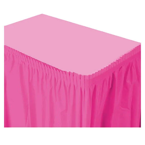 AMSCAN - Pembe Renk Plastik Masa Eteği 426x73cm