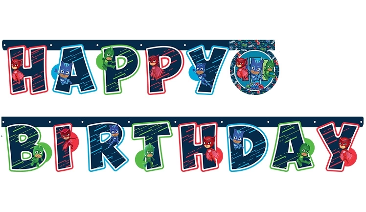 PJ Masks Happy Birthday Harf Afiş