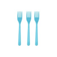 Parti Yıldızı - Plastik Çatal Bebek Mavi Renk 25 Adet