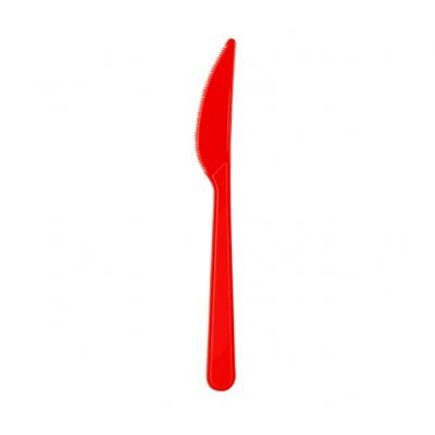 Plastik Bıçak Kırmızı Renk 25 Adet