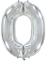 FLEXMETAL - Rakam Balon 0 Rakamı Gümüş - 70CM