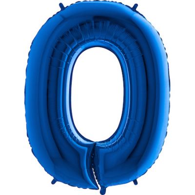Rakam Balon 0 Rakamı Mavi - 100 cm
