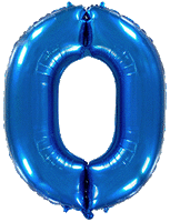 FLEXMETAL - Rakam Balon 0 Rakamı Mavi - 70CM