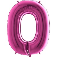 Parti Yıldızı - Rakam Balon 0 Rakamı Pembe - 100 cm