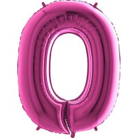 Parti Yıldızı - Rakam Balon 0 Rakamı Pembe - 100 cm
