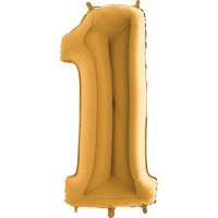 GRABO - Rakam Balon 1 Rakamı Gold - 100 cm