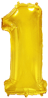 FLEXMETAL - Rakam Balon 1 Rakamı Gold - 70CM