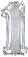 FLEXMETAL - Rakam Balon 1 Rakamı Gümüş - 70CM