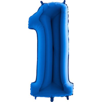 Rakam Balon 1 Rakamı Mavi - 100 cm