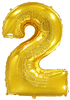 FLEXMETAL - Rakam Balon 2 Rakamı Gold - 70CM